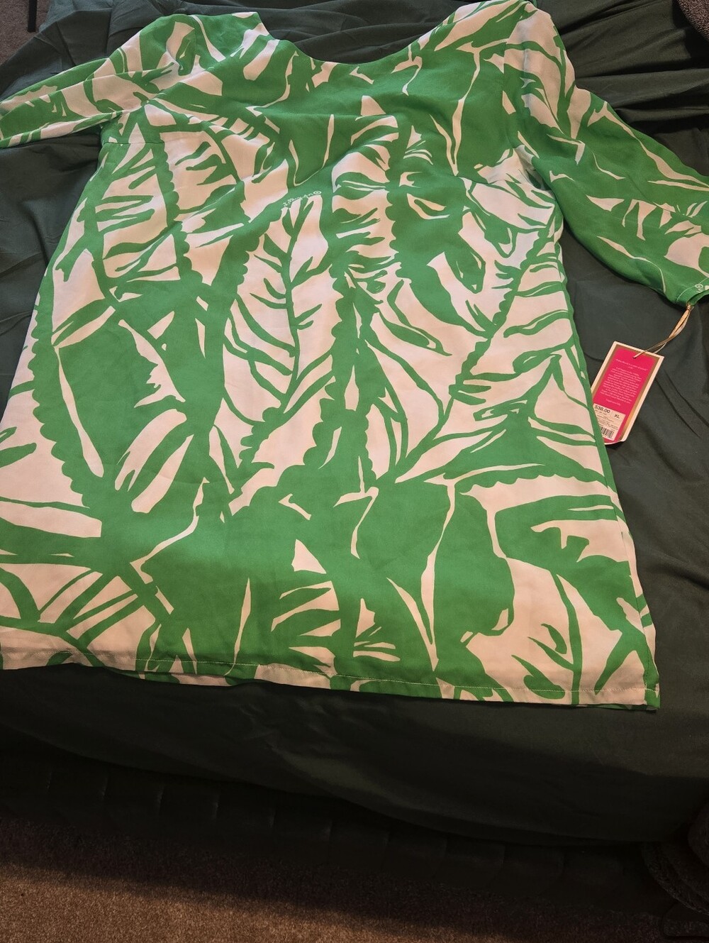 Lilly Pulitzer Pink Label White and Green Printed Top